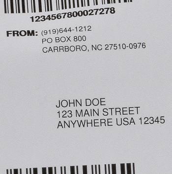 discreet mailing label