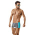 male model in swim trunks