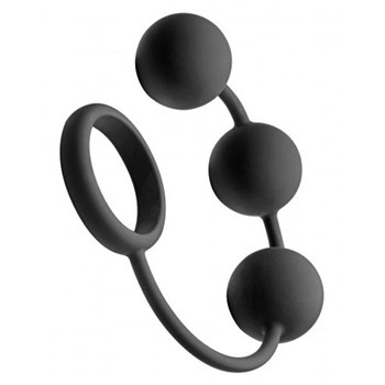 Tom of Finland Silicone Penis Ring With 3 Balls