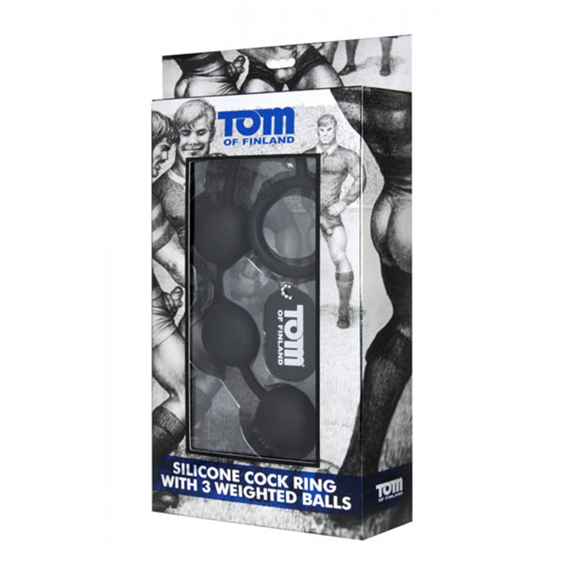 Tom of Finland Silicone Penis Ring With 3 Balls