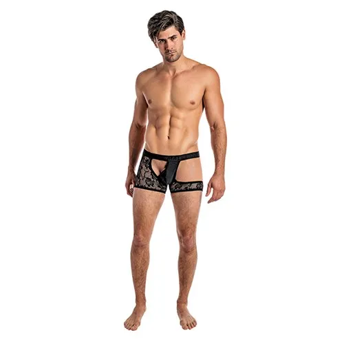 male model half moon shorts