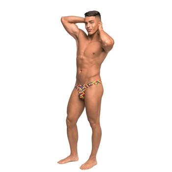 Brunette male wearing Pride Fest Bong Thong