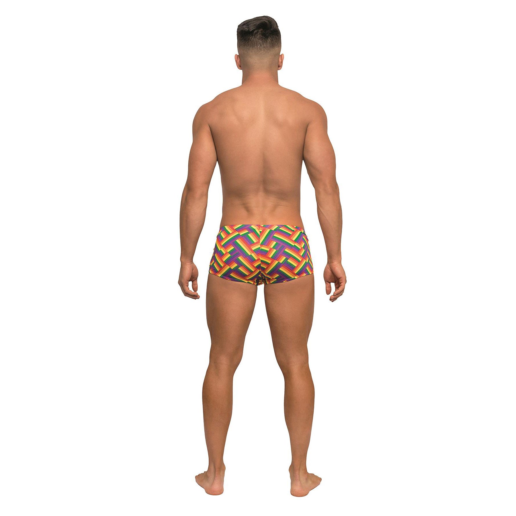 Brunette male wearing Pride Fest Mini Short