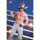 Topless male baseball bat and helmet