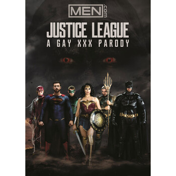 Individuals in super hero costumes Justice League