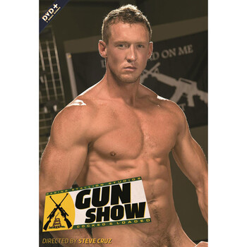 Male posing topless Gun Show