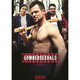 Male posing topless with axe and two other males lumbersexuals
