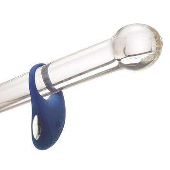 Rechargeable Cock Ring on glass dildo