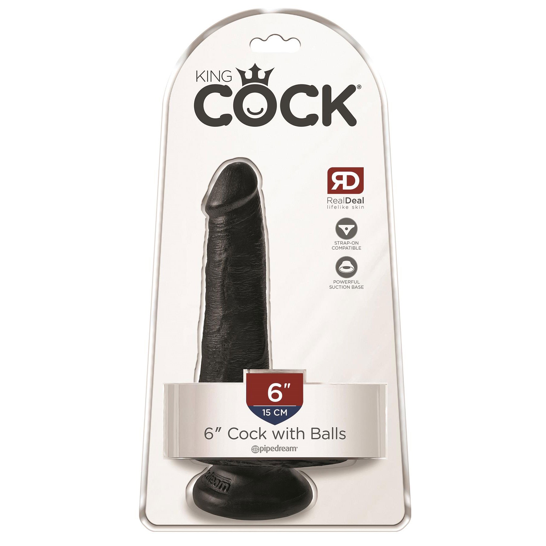 Kingcock 6-Inch Dildo W/Balls Black