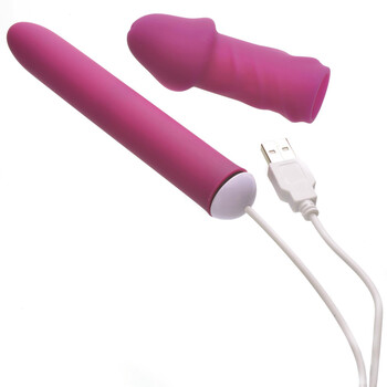 Rechargeable Slim Vibrator with Sleeve