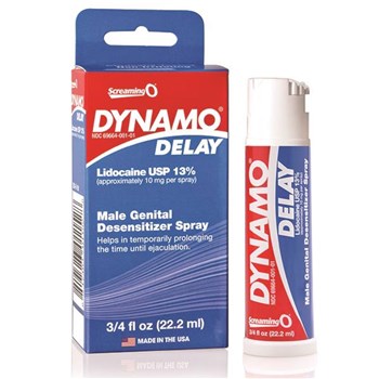 Dynamo Delay Spray bottle and package