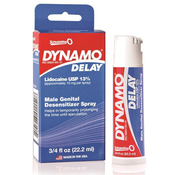 Dynamo Delay Spray bottle and package