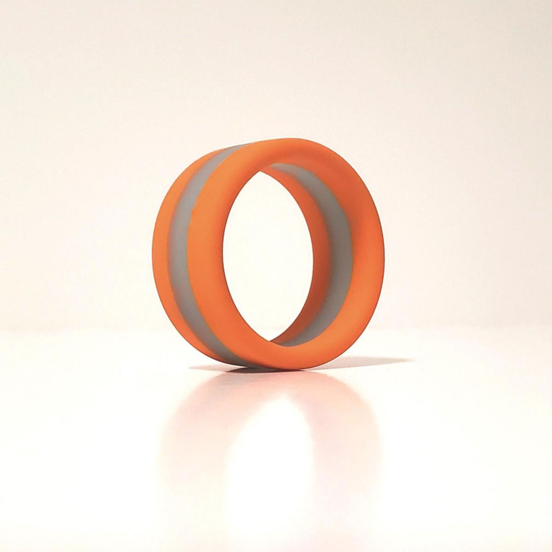 Stripes Glow In Dark Cock Ring Orange