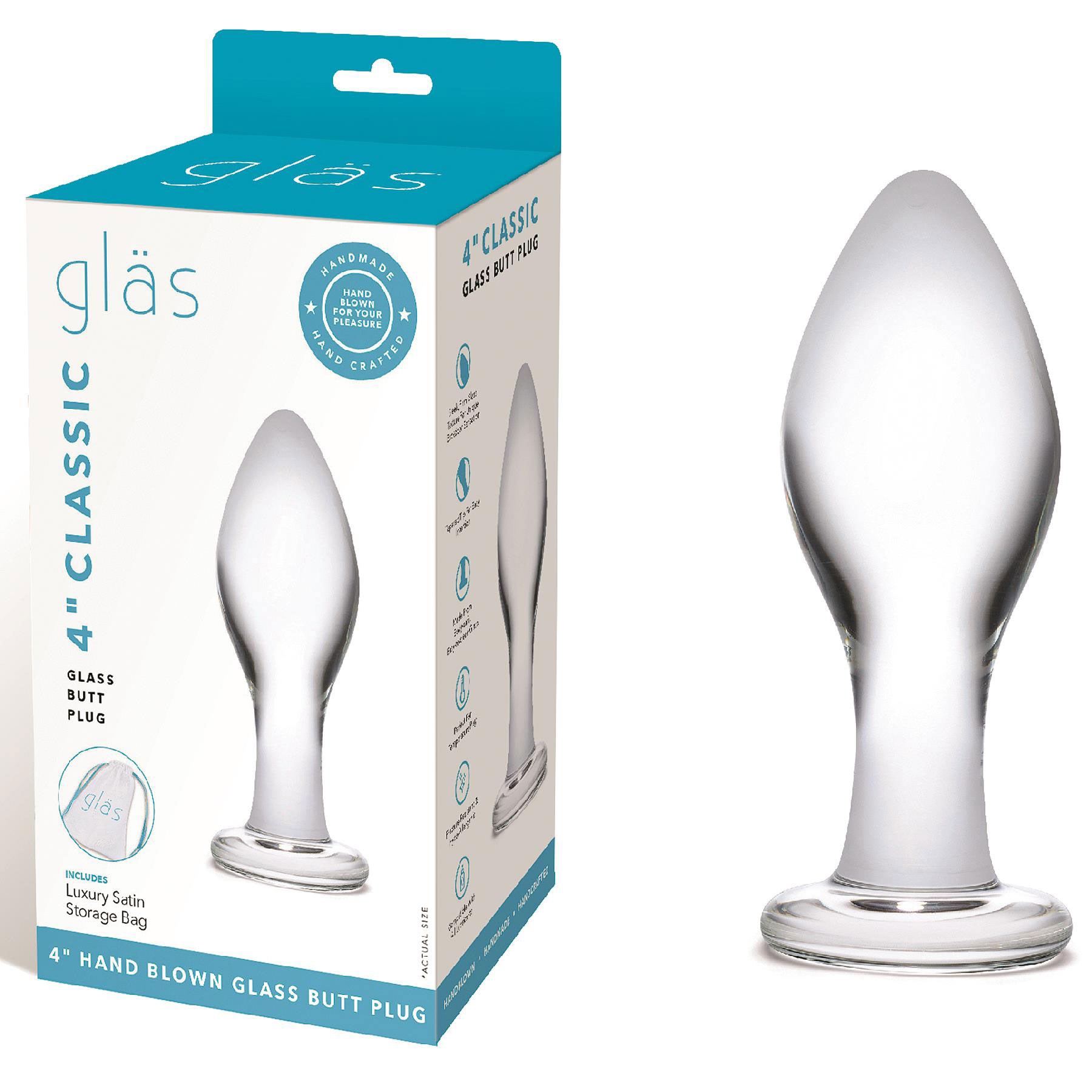 4" Classic Glass Butt Plug packaging