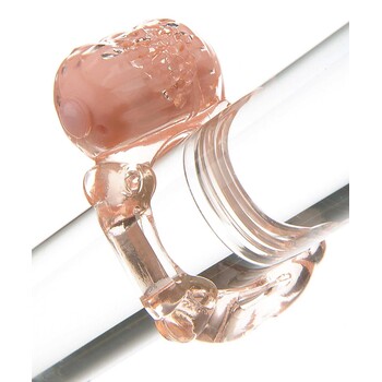 THE BIG O MULTI-STAGE VIBRATING RING on glass dildo