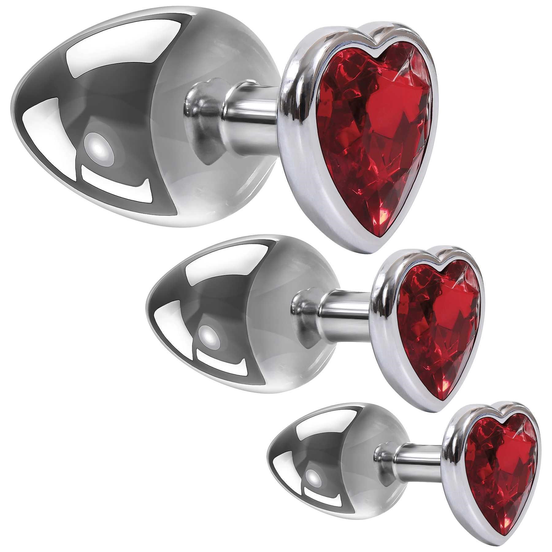 Three Hearts Gem Anal Plug Set