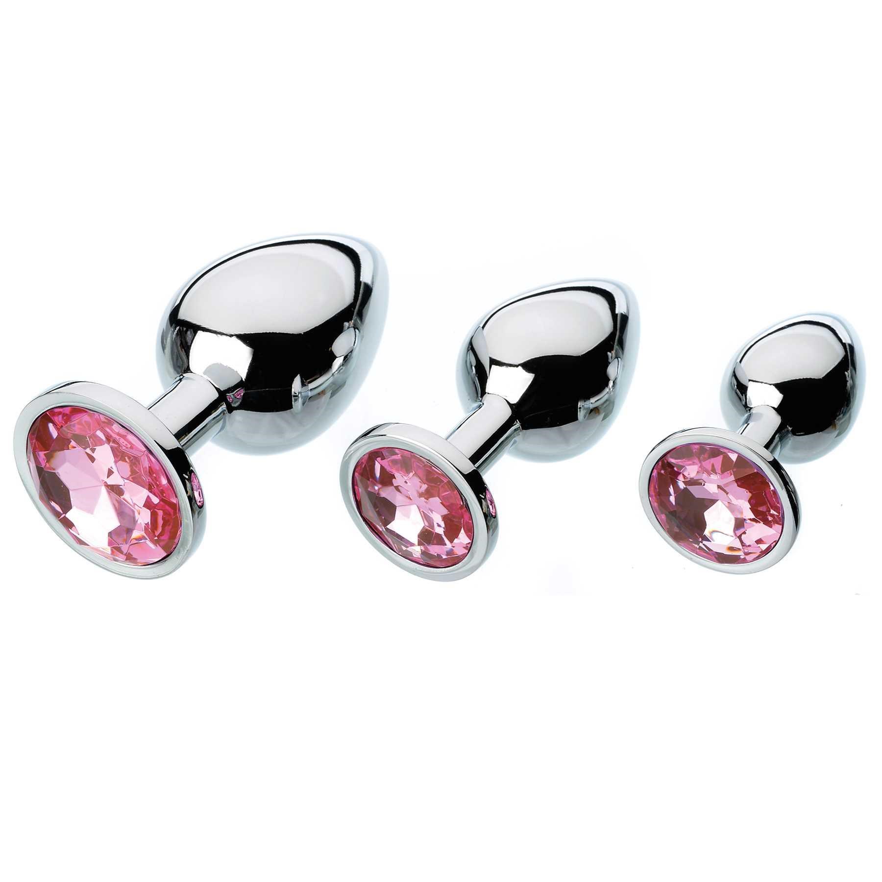 Pink anal plug set