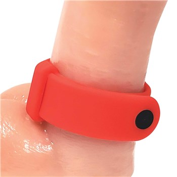 SNAPSTRAP 5X SILICONE COCKRING red on dildo