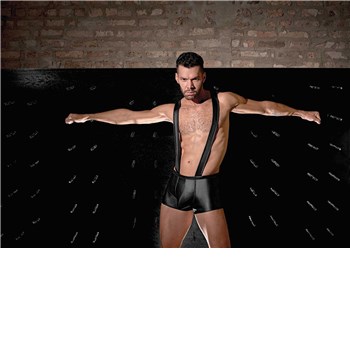 Cage Matte Black Singlet on male model front view