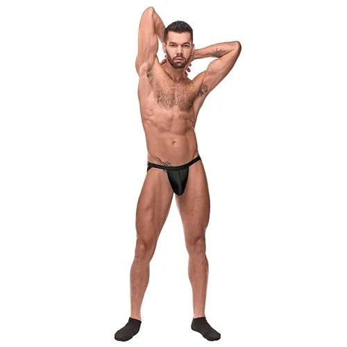 Cage Matte Strappy Ring Jock on male model frontal view