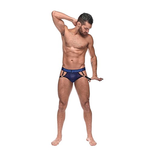 Diamond Mesh Jock Ring on male model frontal view