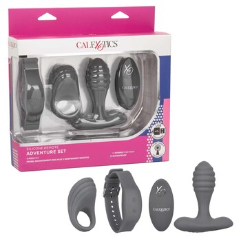 Silicone Remote Adventure Set prostate probe and erection enhancer 