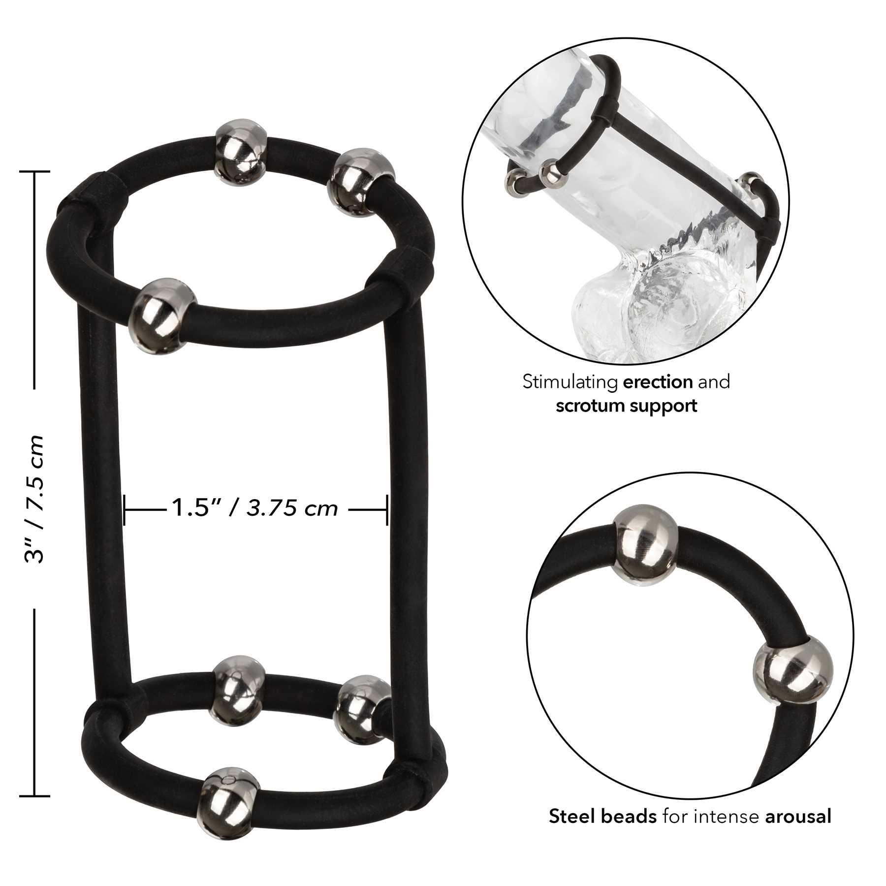 Steel Beaded Silicone Enhancer Cage diagrams