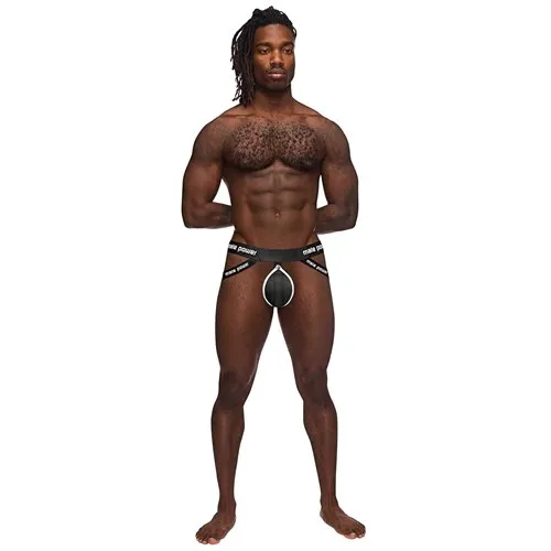 Helmet Jock Strap on male model frontal view