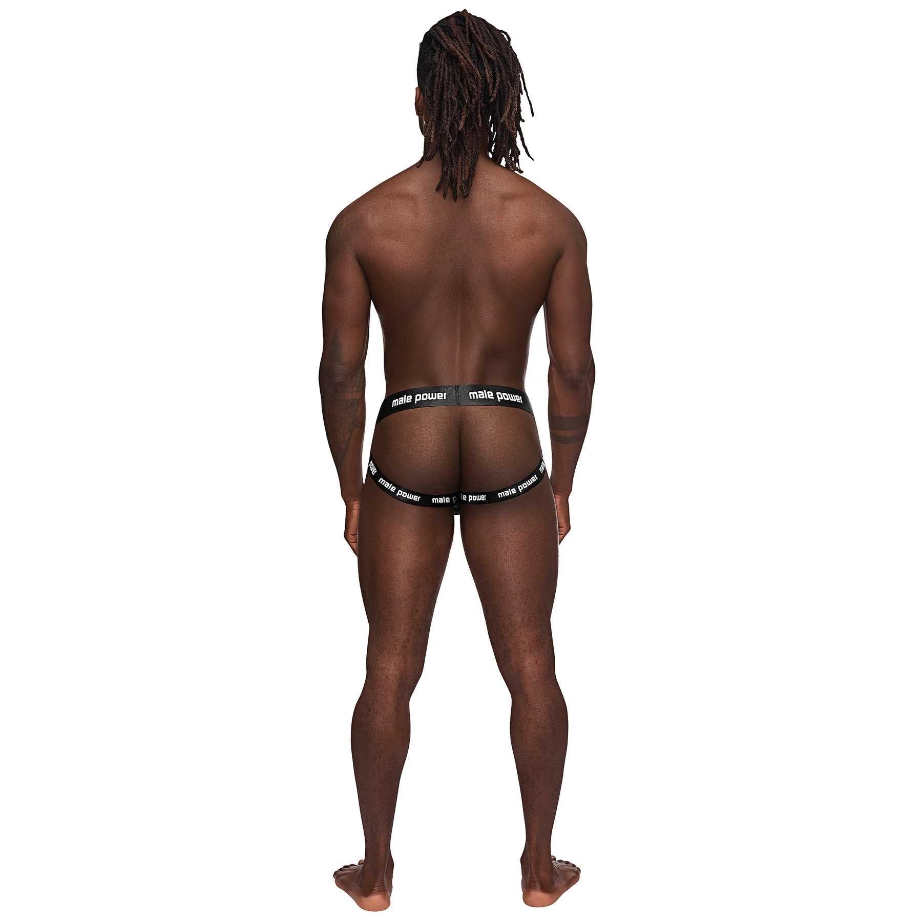 Helmet Jock Strap on male model rear view