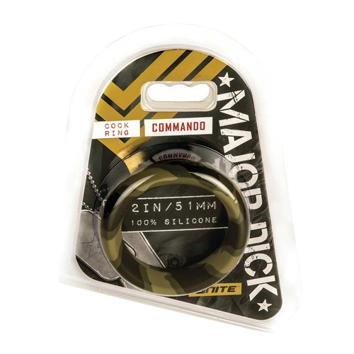  Major Dick Commando Cock Ring 2 Inch green packaging