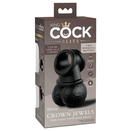 King Cock Elite Vibrating Swinging Balls Cock Ring