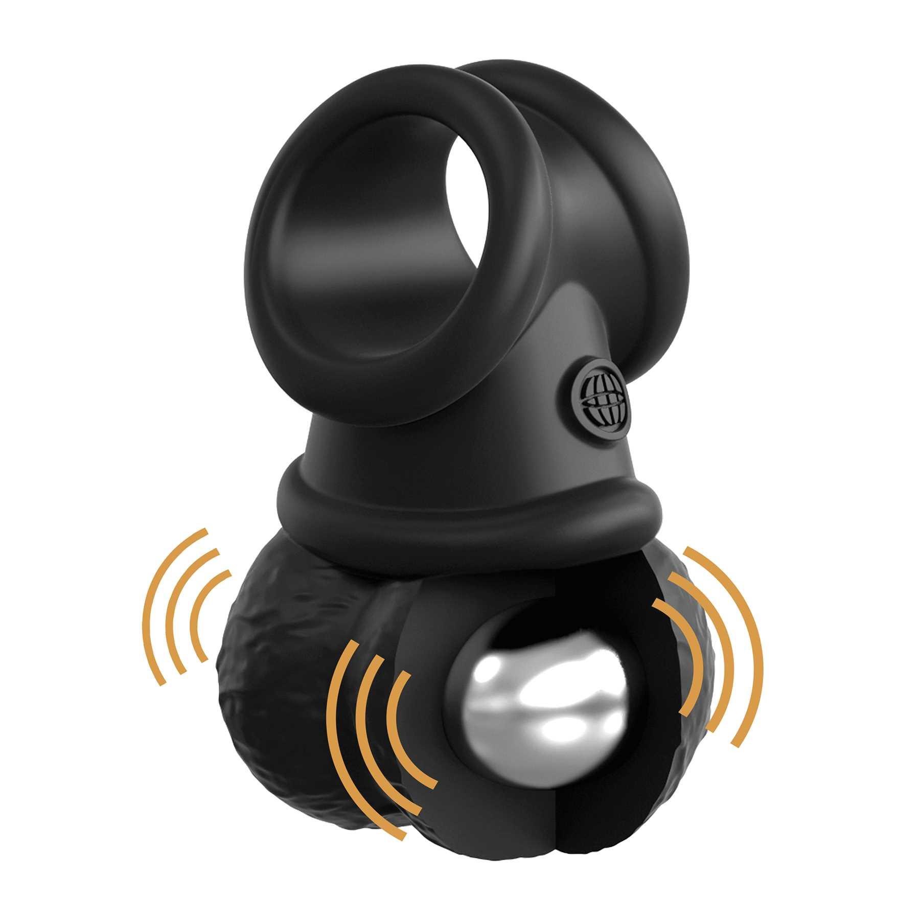 King Cock Elite Vibrating Swinging Balls Cock Ring