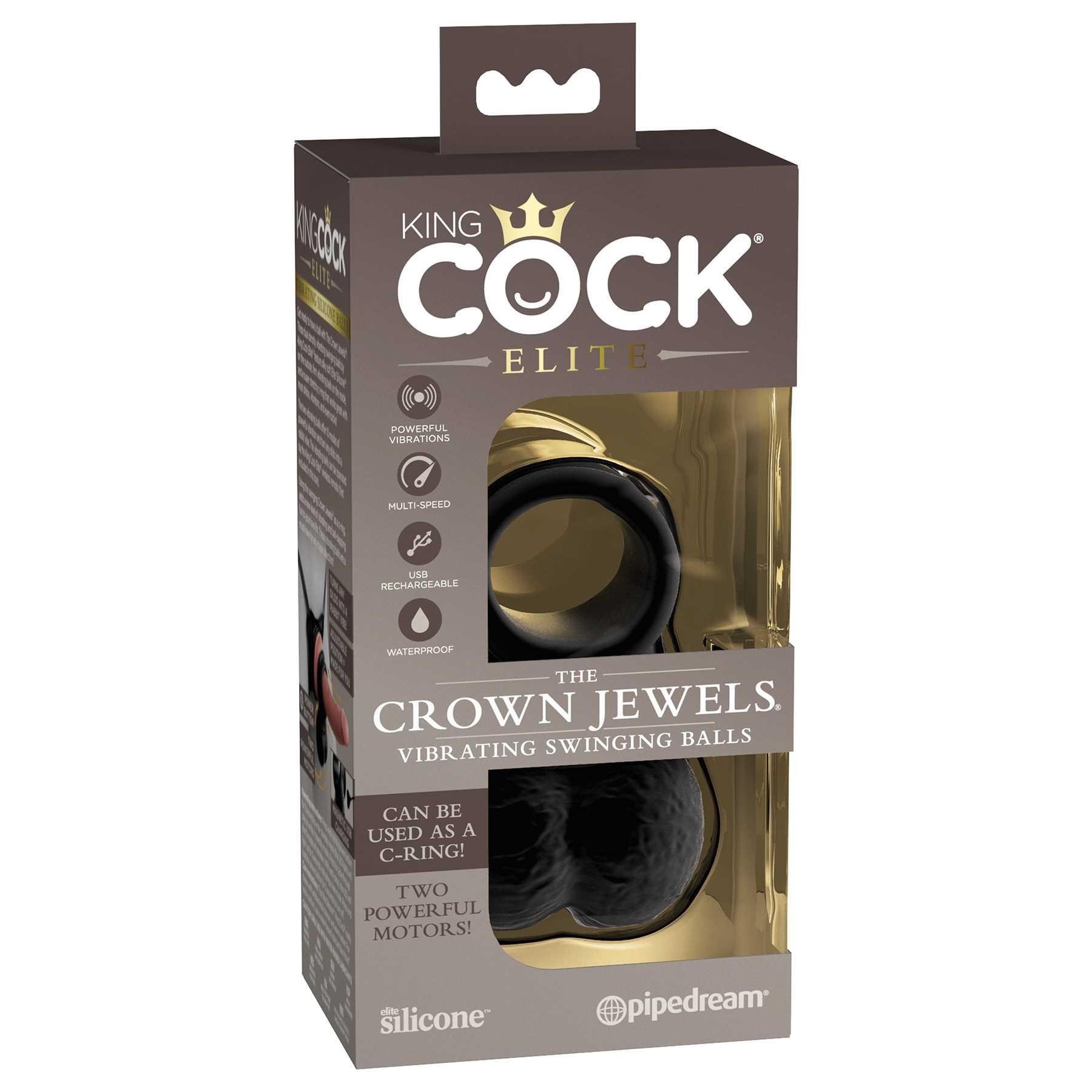 King Cock Elite Vibrating Swinging Balls Cock Ring