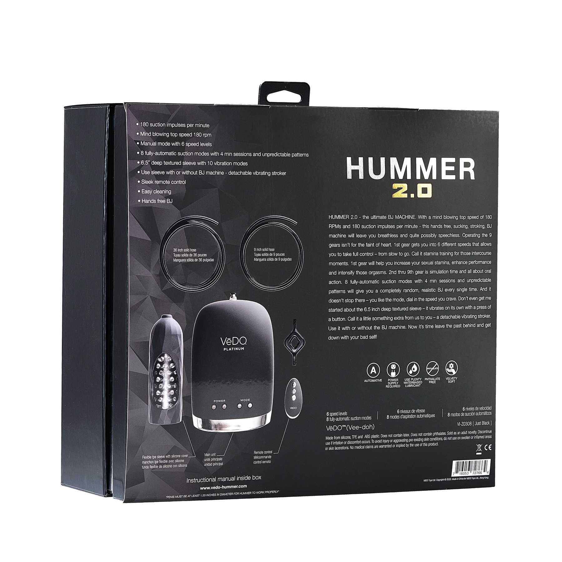 Hummer 2.0 male masturbator packaging