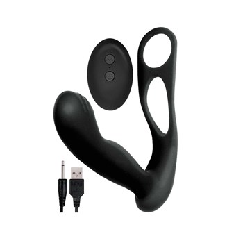 Butts Up Prostate Massager W.Scrotum & Cock Ring - Black