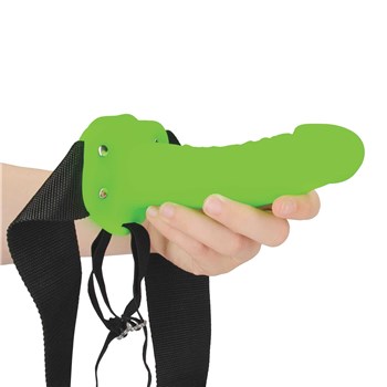 Ouch! Glow In The Dark Realistic 7 Inch Hollow Strap-On hand held