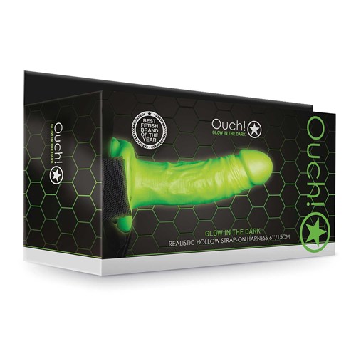 Ouch! Glow In The Dark Realistic 7 Inch Hollow Strap-On