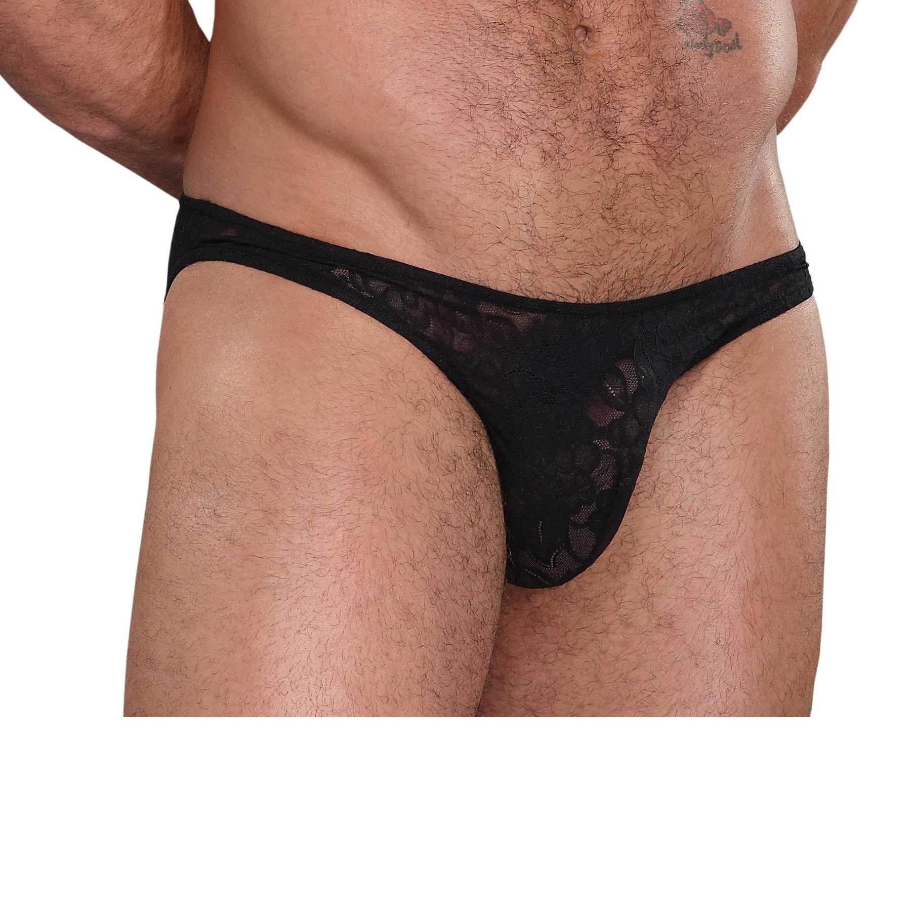 Stretch Lace Bong Thong on male model