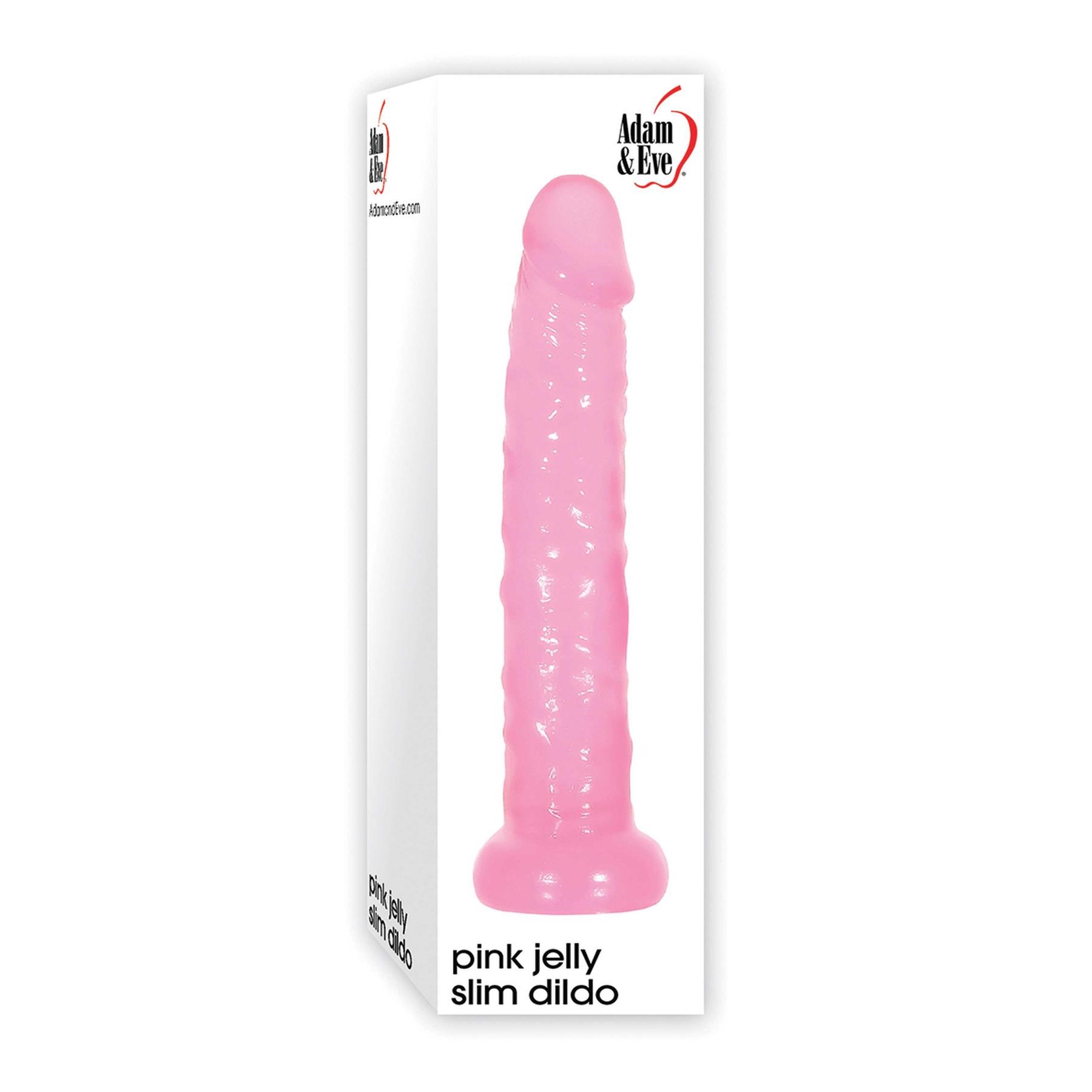 ADAM AND EVE PINK JELLY SLIM DILDO packaging