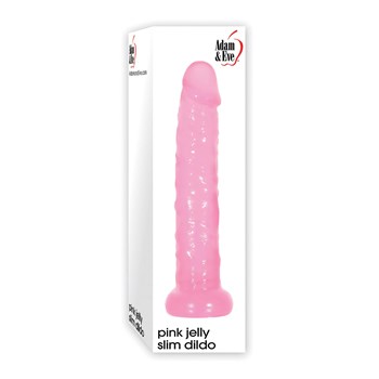 ADAM AND EVE PINK JELLY SLIM DILDO packaging