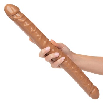 Size Queen 17 Inch Double Dong brown hand held