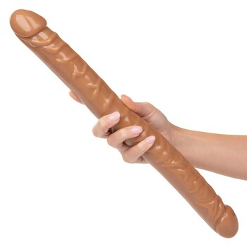 Size Queen 17 Inch Double Dong brown hand held