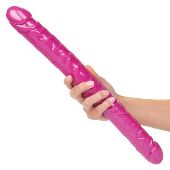 Size Queen 17 Inch Double Dong pink hand held