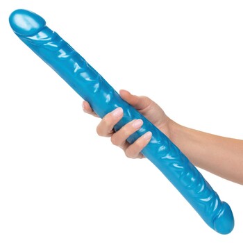 Size Queen 17 Inch Double Dong blue hand held