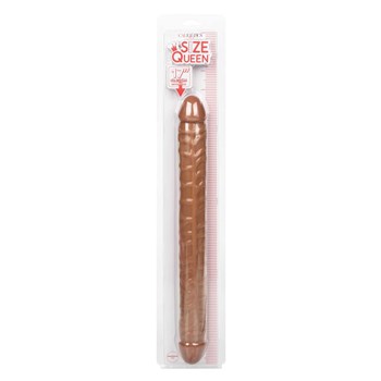 Size Queen 17 Inch Double Dong  brown packaging