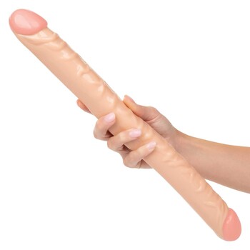 Size Queen 17 Inch Double Dong white hand held
