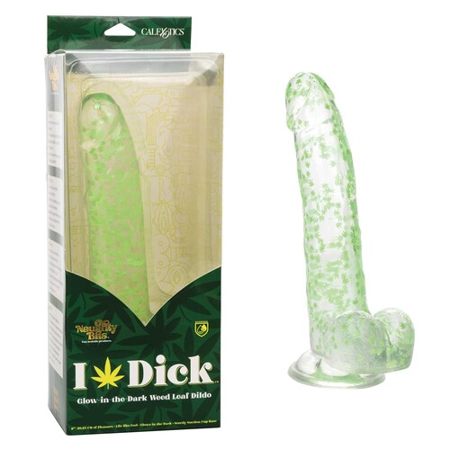 Naughty Bits Leaf Glow In The Dark Dildo packaging