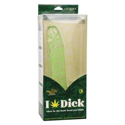 Naughty Bits Leaf Glow In The Dark Dildo packaging