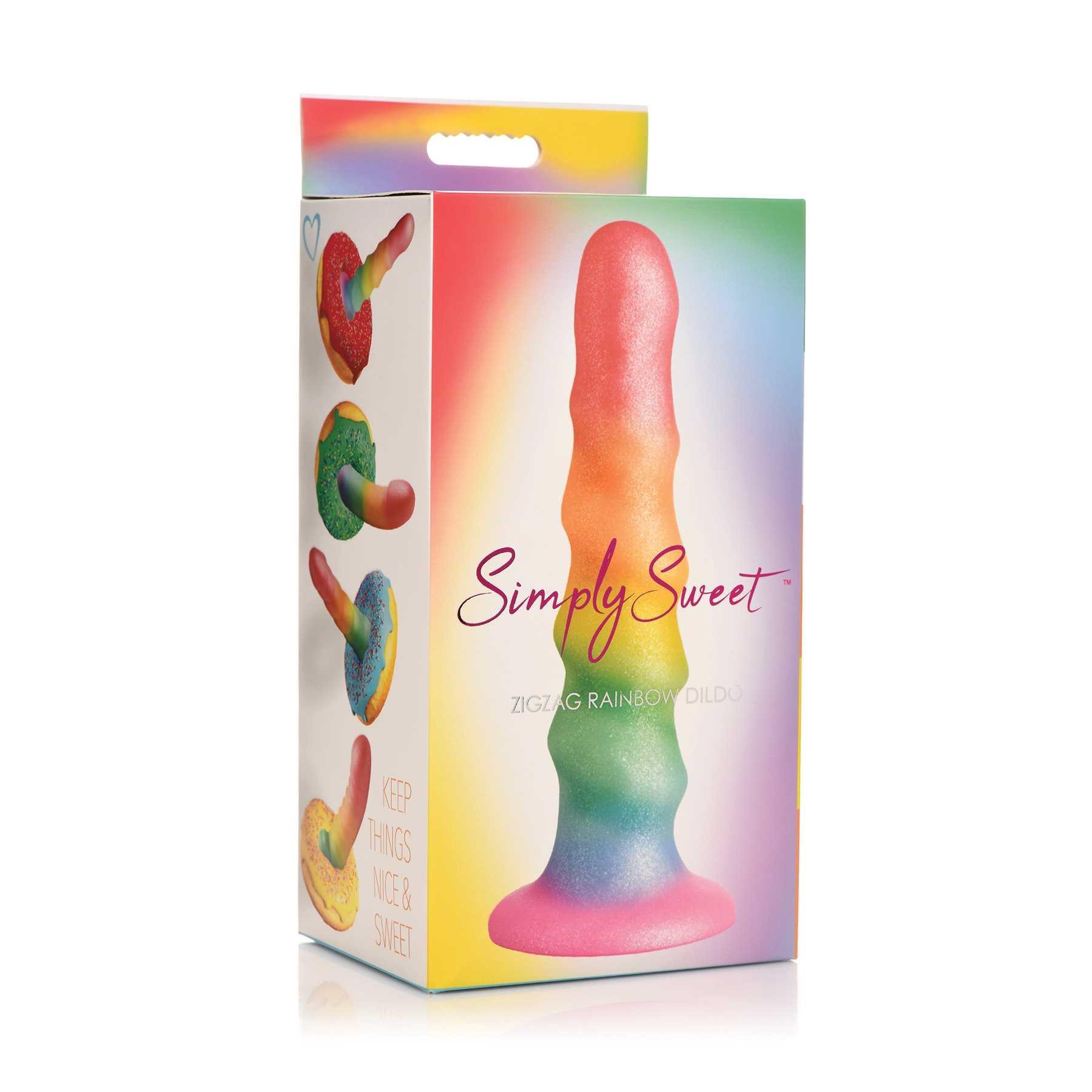 SIMPLY SWEET ZIGZAG RAINBOW DILDO packaging