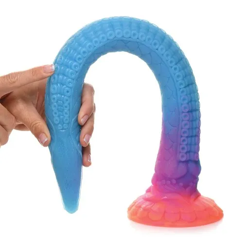 Makara - Glow-in-the-Dark Silicone Snake Dildo hand held